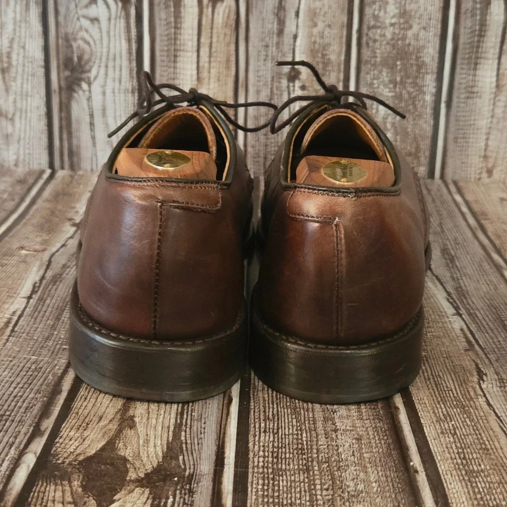 8 D Mens Allen Edmonds Wendell Brown Leather Bicycle Toe Brogue Oxfords Shoes